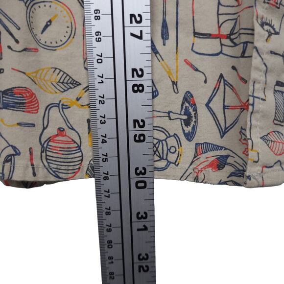 Columbia Men's Rapid Rivers Short Sleeve Button-Up Shirt Sz Large Beige AOP EUC - Picture 14 of 14